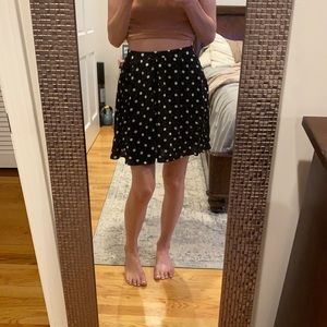 French Grey Black with White Polka Dot Skirt